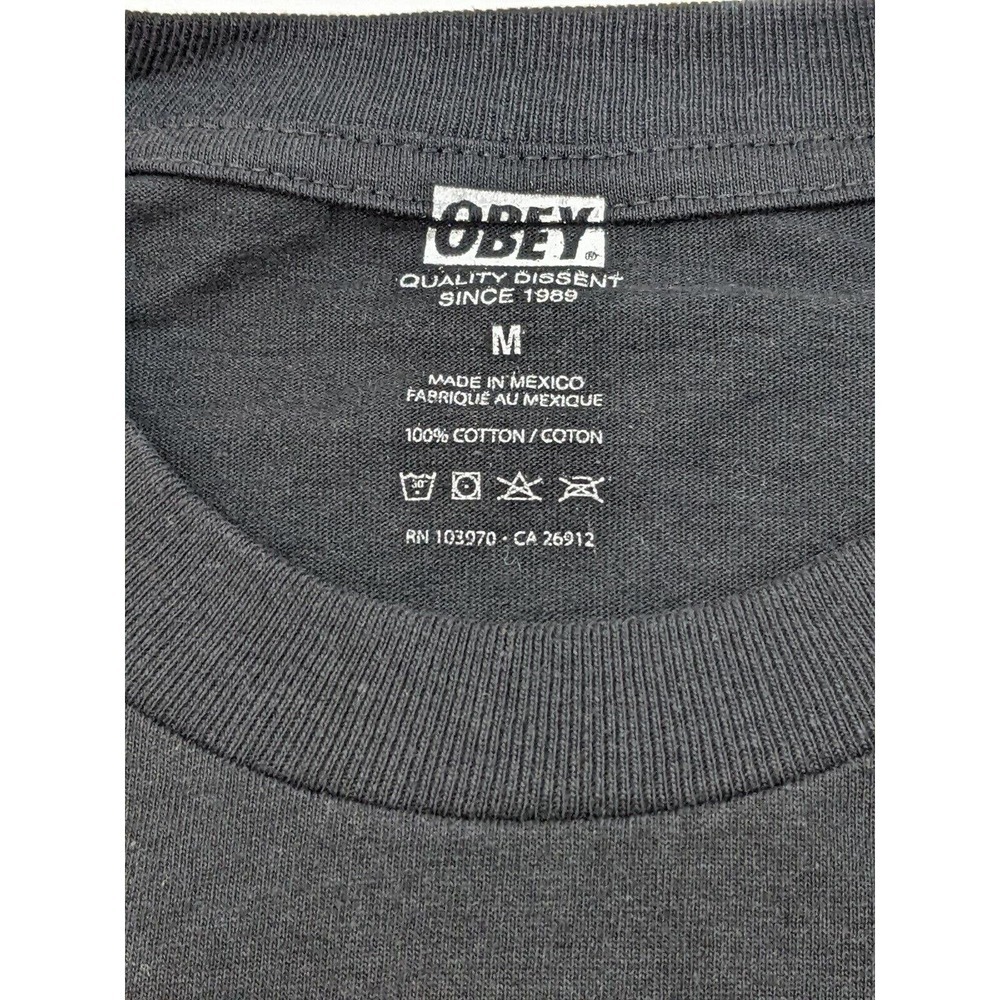 Obey Statue Icon T-shirt Black Medium Short Sleeve Crew Neck 100% Cotton - Picture 4 of 5